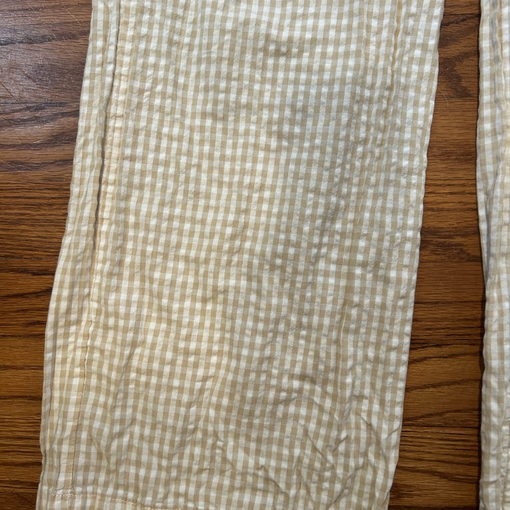 Wide Leg Gingham Pants in Cream - Picture 3 of 10